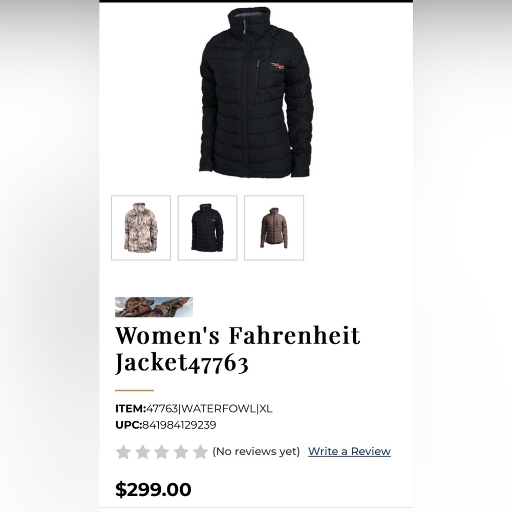 Sitka Women’s Black Fahrenheit Jacket (M)